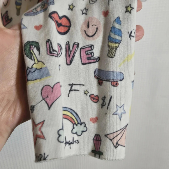 NWT Frank and Eileen Hoodie Doodle Raw Edge Sweatshirt California Dreamin XS - Picture 14 of 16